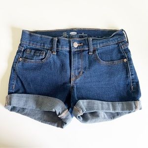 Old Navy Fitted Stretch Denim Shorts Dark Wash 0 NWOT